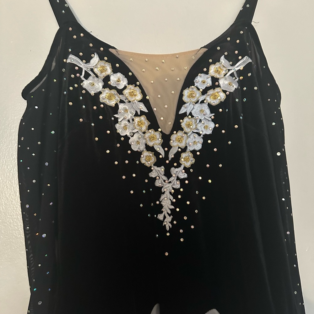 Beautiful black and white ballroom dance dress.